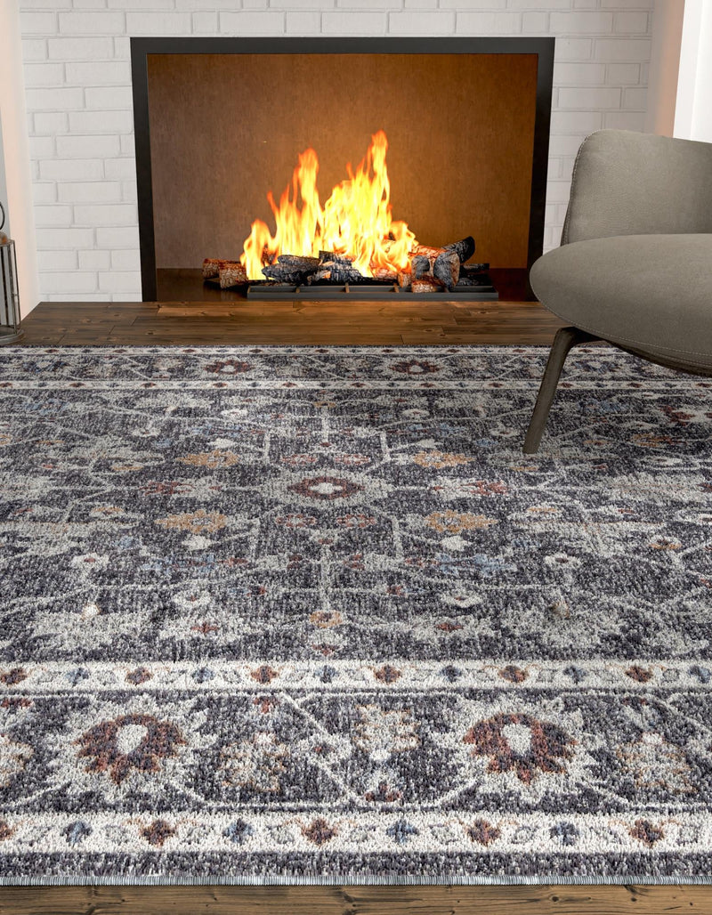 Heritage Harbor Collection Area Rug - Maritime Rectangle Charcoal Gray  lifestyle 19