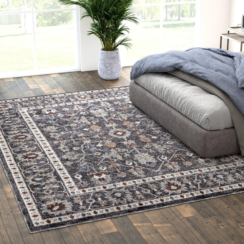 Heritage Harbor Collection Area Rug - Maritime Rectangle Charcoal Gray  lifestyle 81