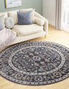 Heritage Harbor Collection Area Rug - Maritime Round Charcoal Gray  lifestyle 160