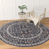 Heritage Harbor Collection Area Rug - Maritime Round Charcoal Gray  lifestyle 219
