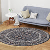 Heritage Harbor Collection Area Rug - Maritime Round Charcoal Gray  lifestyle 222