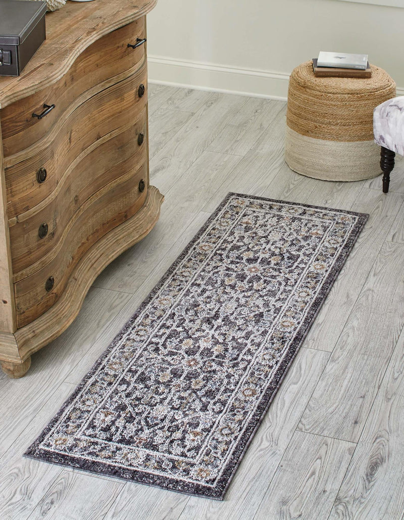 Heritage Harbor Collection Area Rug - Maritime Runner Charcoal Gray  lifestyle 100