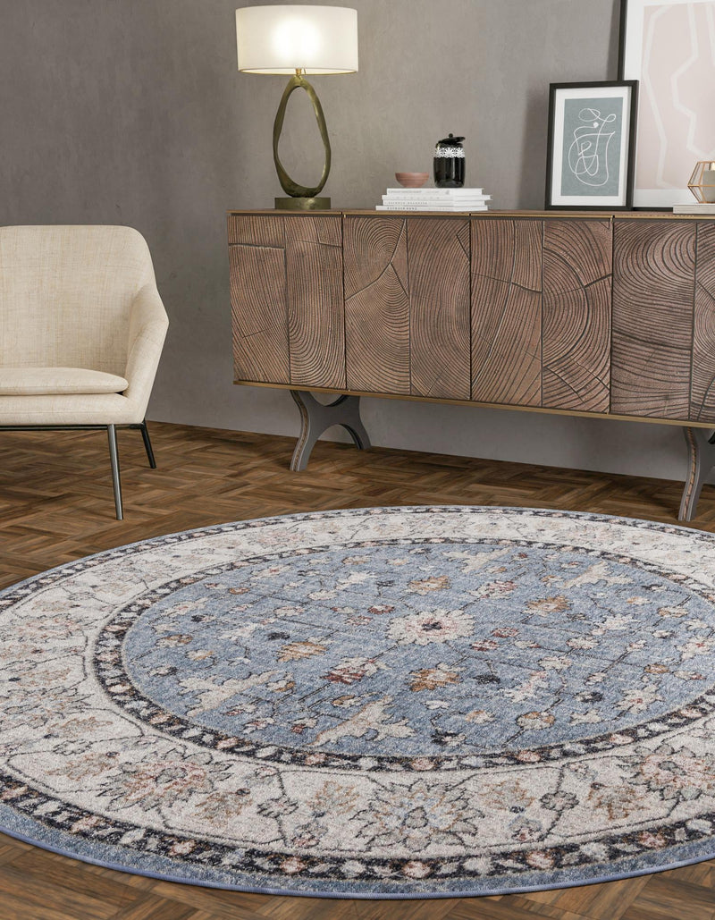 Heritage Harbor Collection Area Rug - Maritime Round Harbor Blue  lifestyle 169