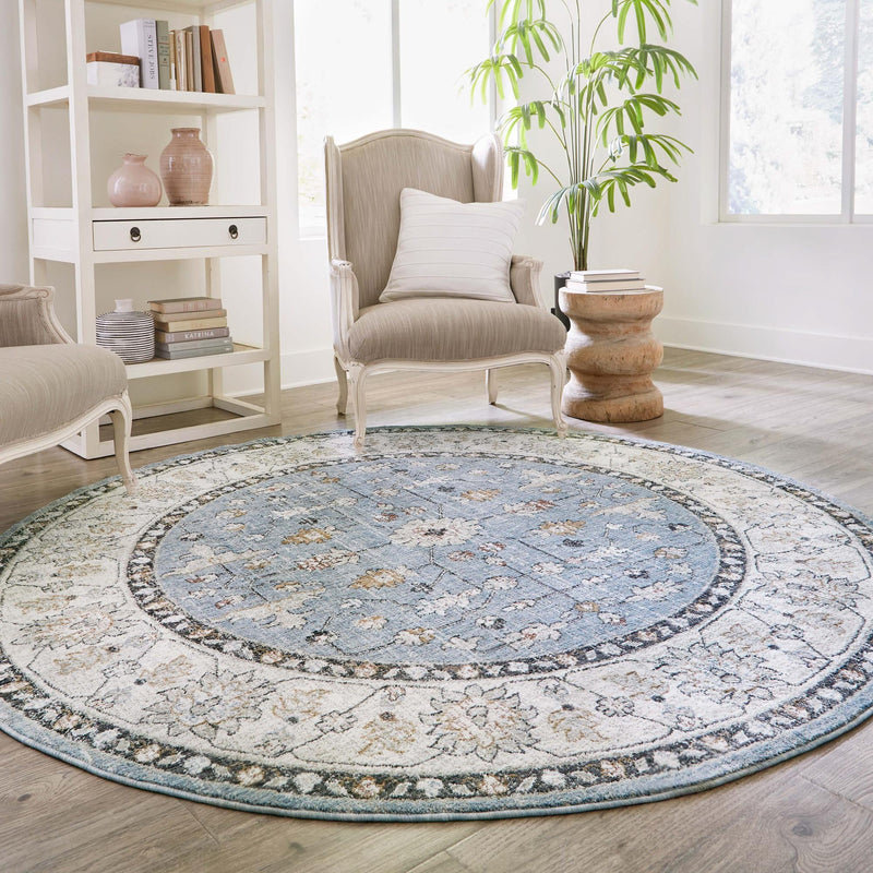 Heritage Harbor Collection Area Rug - Maritime Round Harbor Blue  lifestyle 200