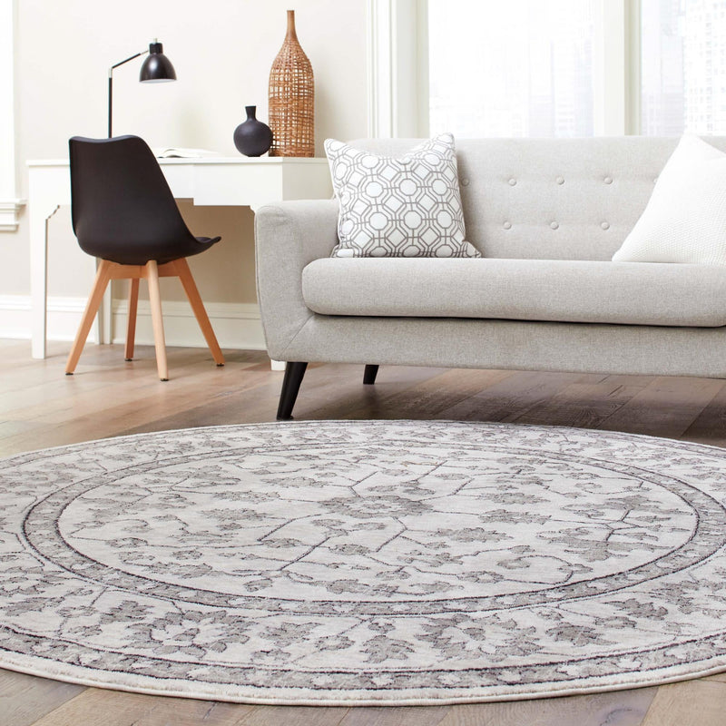 Heritage Harbor Collection Area Rug - Maritime Round Ivory  lifestyle 203