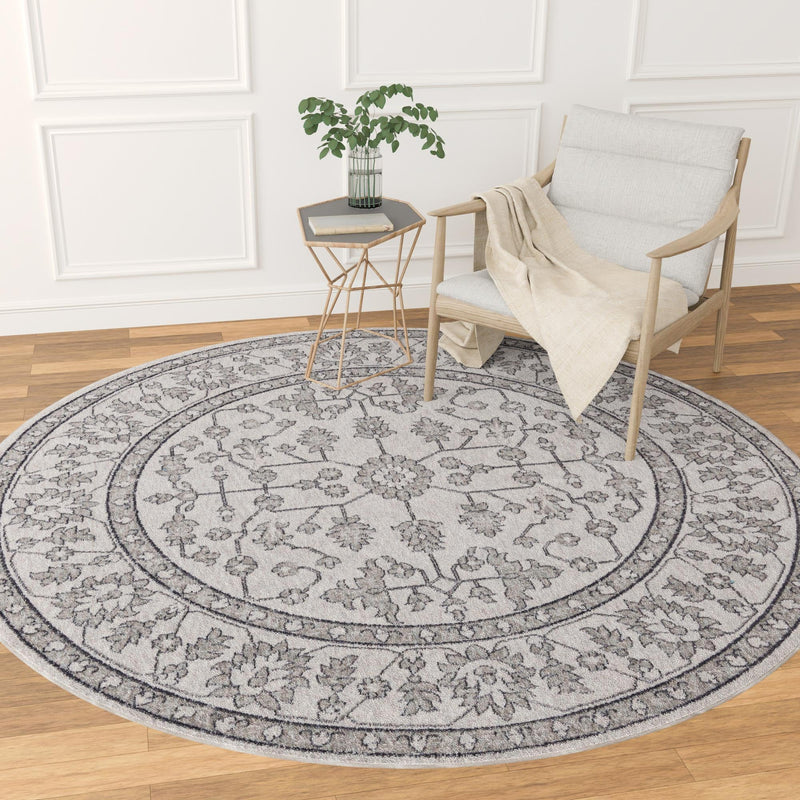 Heritage Harbor Collection Area Rug - Maritime Round Ivory  lifestyle 210