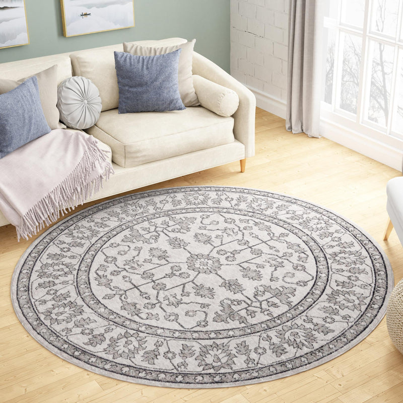 Heritage Harbor Collection Area Rug - Maritime Round Ivory  lifestyle 220