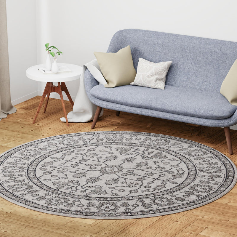 Heritage Harbor Collection Area Rug - Maritime Round Ivory  lifestyle 223
