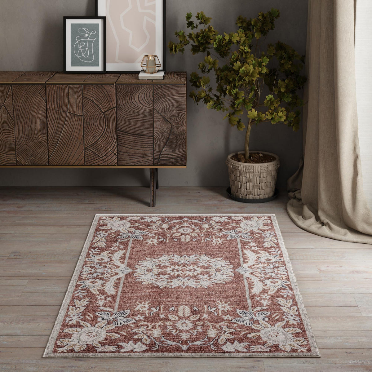 Heritage Harbor Collection Area Rug -  Seabreeze Rectangle Dusty Rose  lifestyle 94