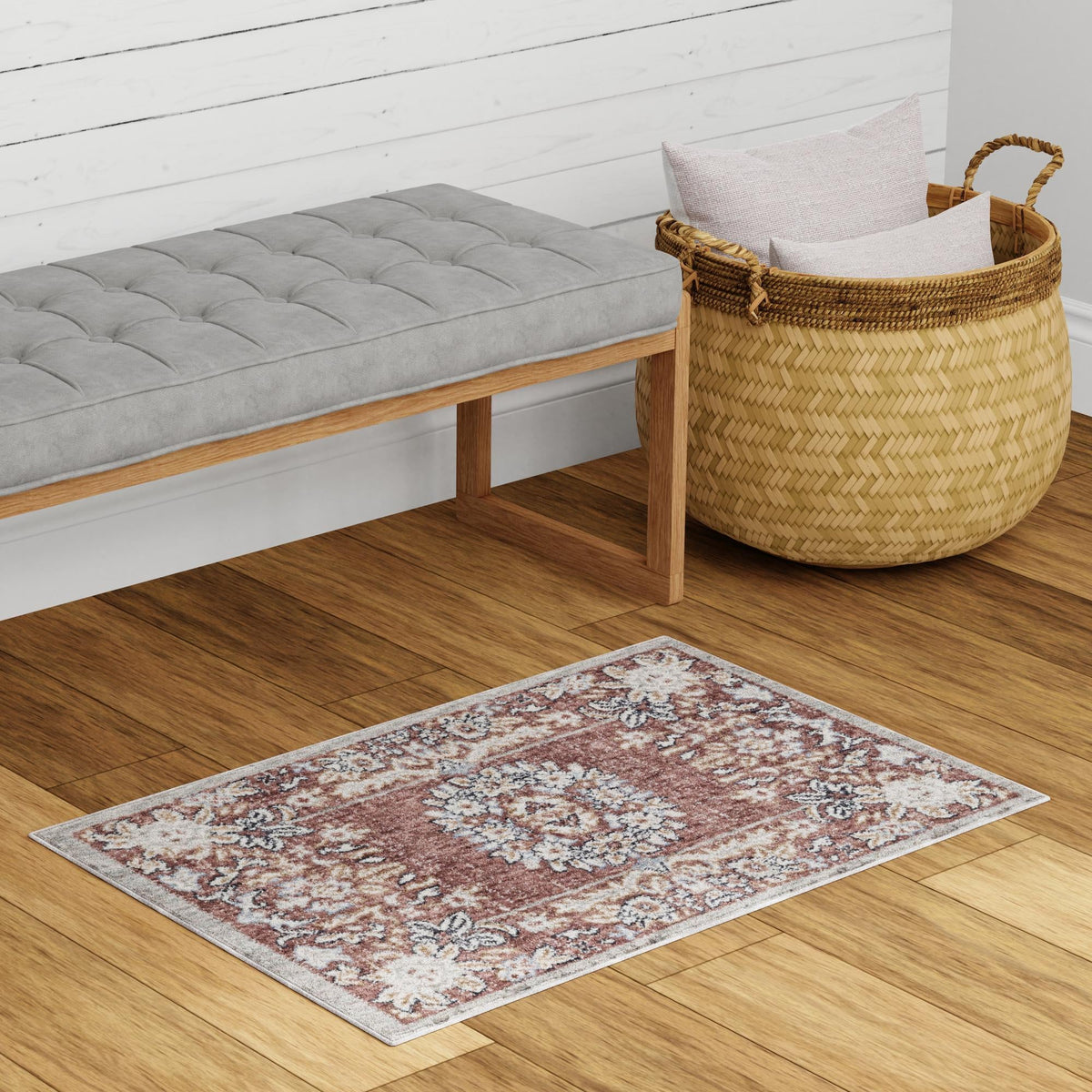 Heritage Harbor Collection Area Rug -  Seabreeze Rectangle Dusty Rose  lifestyle 60