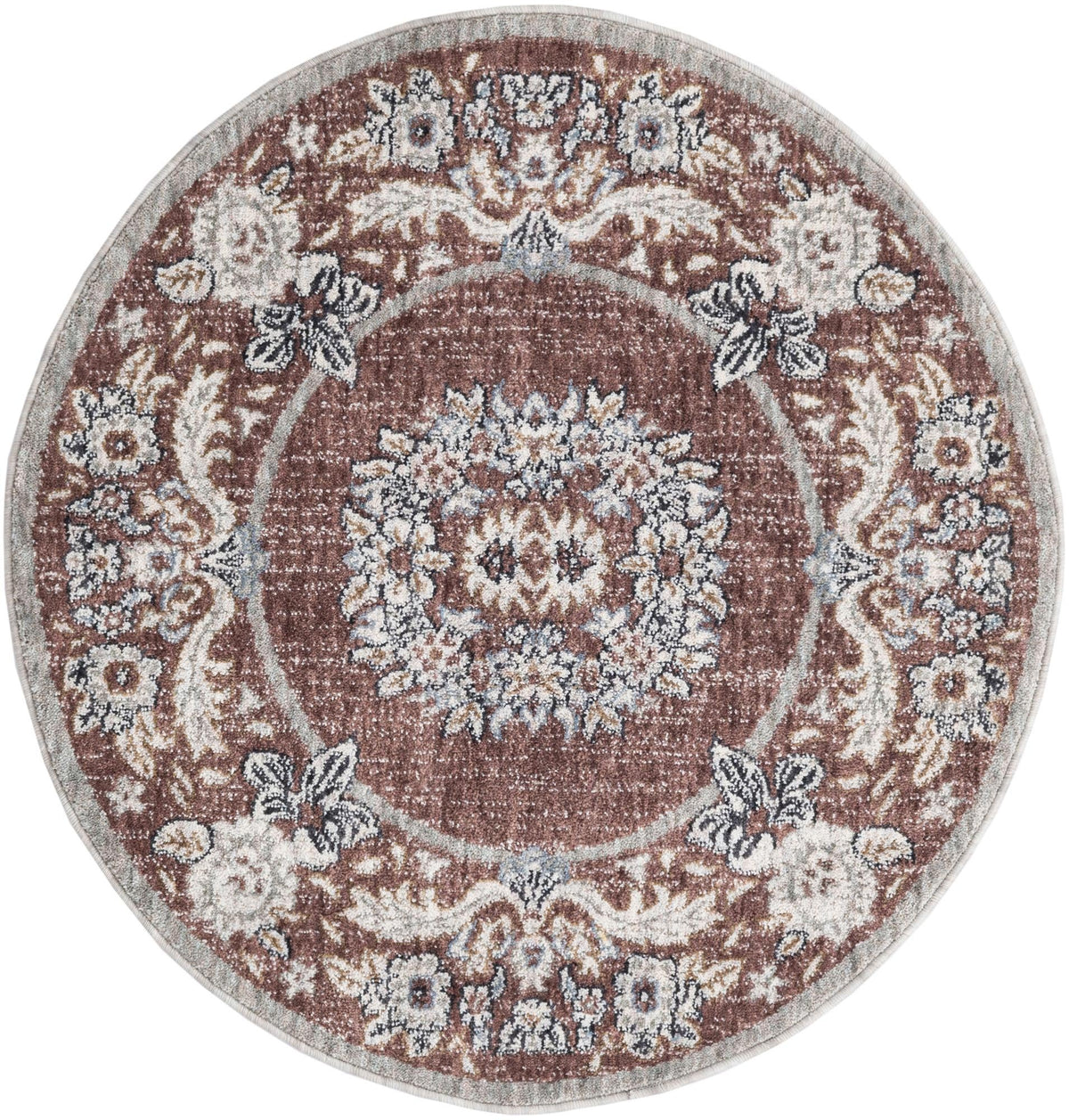 Heritage Harbor Collection Area Rug -  Seabreeze Round Dusty Rose  lifestyle 97