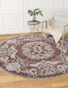 Heritage Harbor Collection Area Rug -  Seabreeze Round Dusty Rose  lifestyle 137