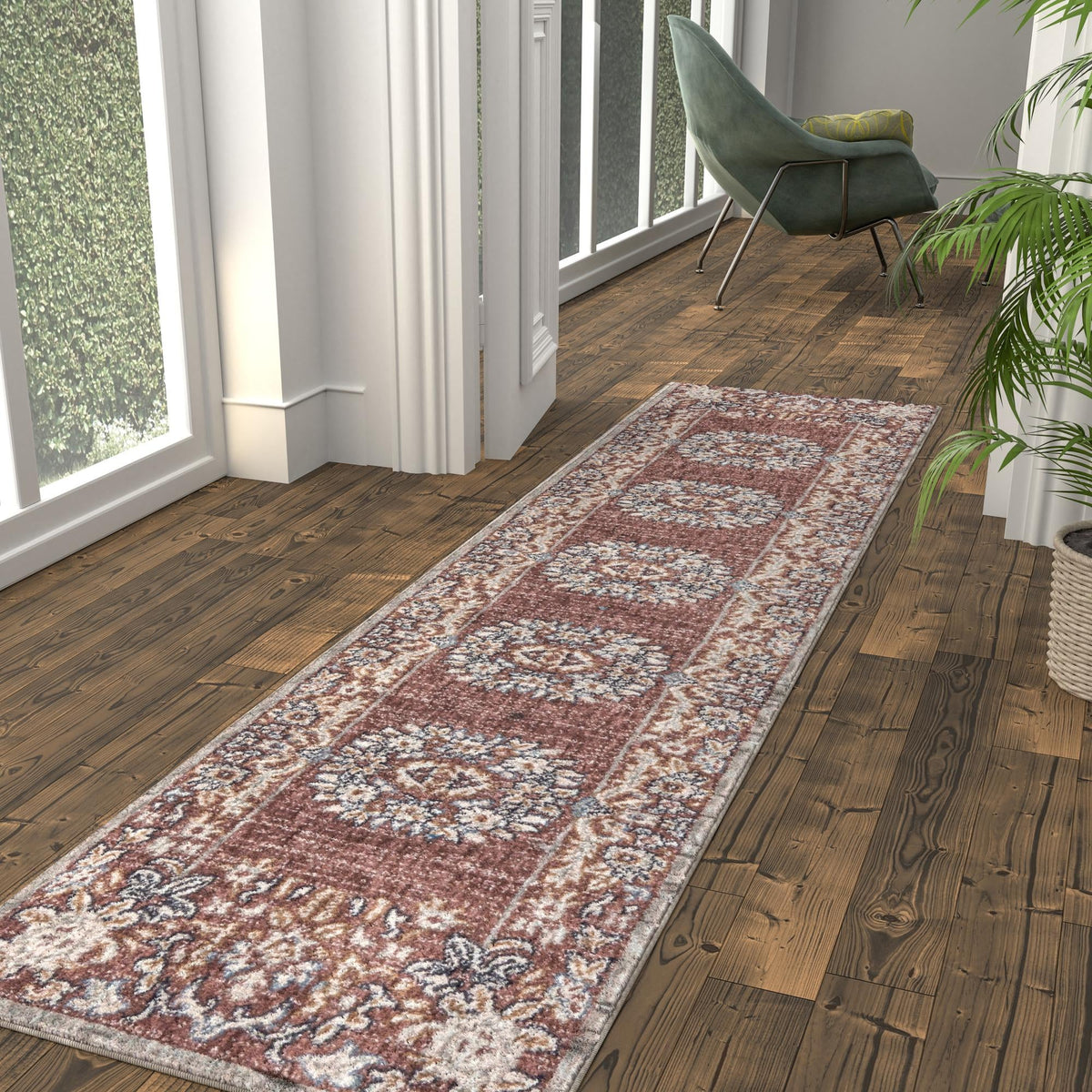 Heritage Harbor Collection Area Rug -  Seabreeze Runner Dusty Rose  lifestyle 148