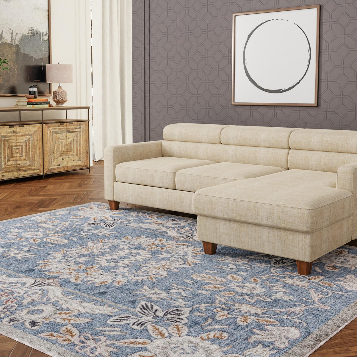 Heritage Harbor Collection Area Rug -  Seabreeze Rectangle Harbor Blue  lifestyle 64