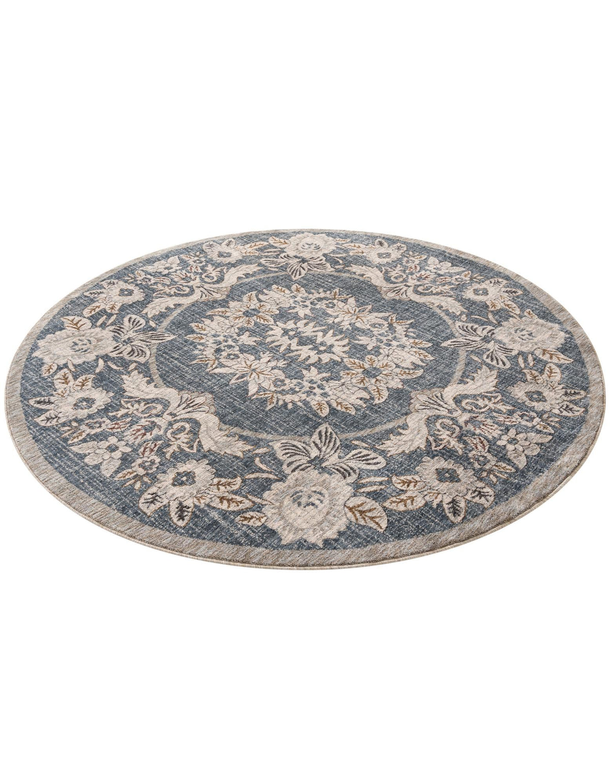 Heritage Harbor Collection Area Rug -  Seabreeze Round Harbor Blue  lifestyle 110