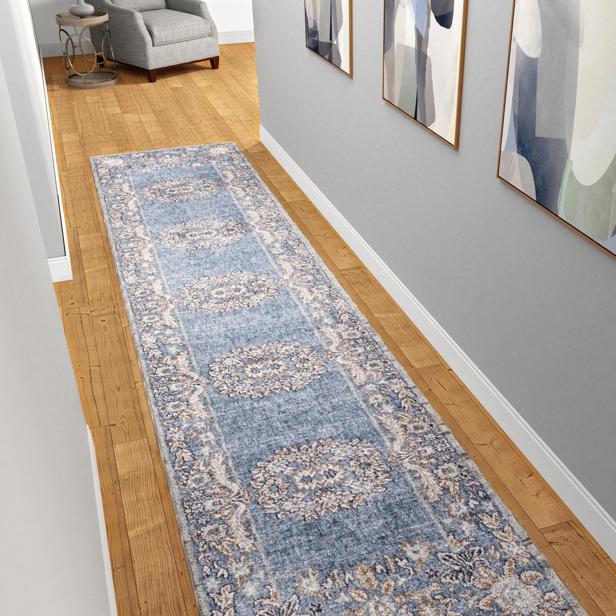 Heritage Harbor Collection Area Rug -  Seabreeze Runner Harbor Blue  lifestyle 144