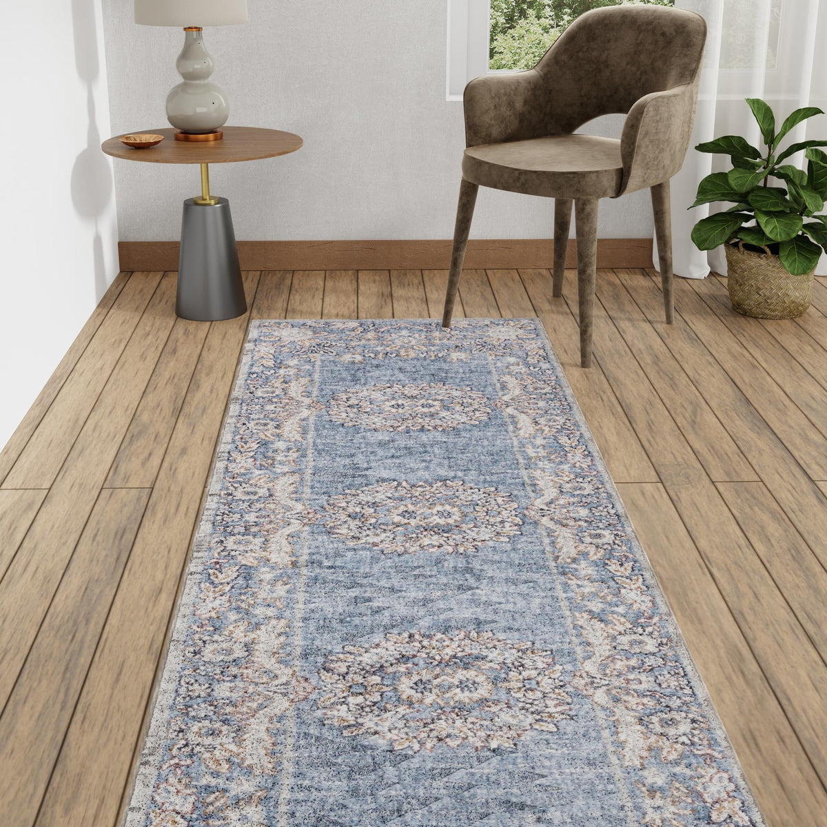 Heritage Harbor Collection Area Rug -  Seabreeze Runner Harbor Blue  lifestyle 152
