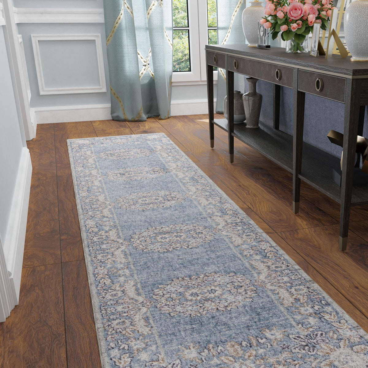 Heritage Harbor Collection Area Rug -  Seabreeze Runner Harbor Blue  lifestyle 155