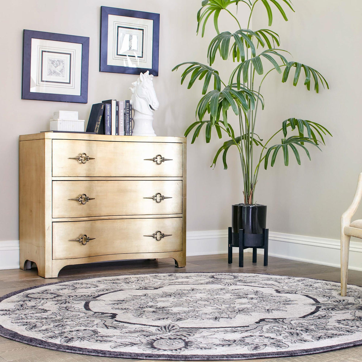 Heritage Harbor Collection Area Rug -  Seabreeze Round Ivory  lifestyle 149