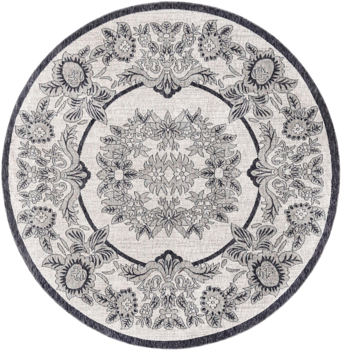 Heritage Harbor Collection Area Rug -  Seabreeze Round Ivory  lifestyle 99