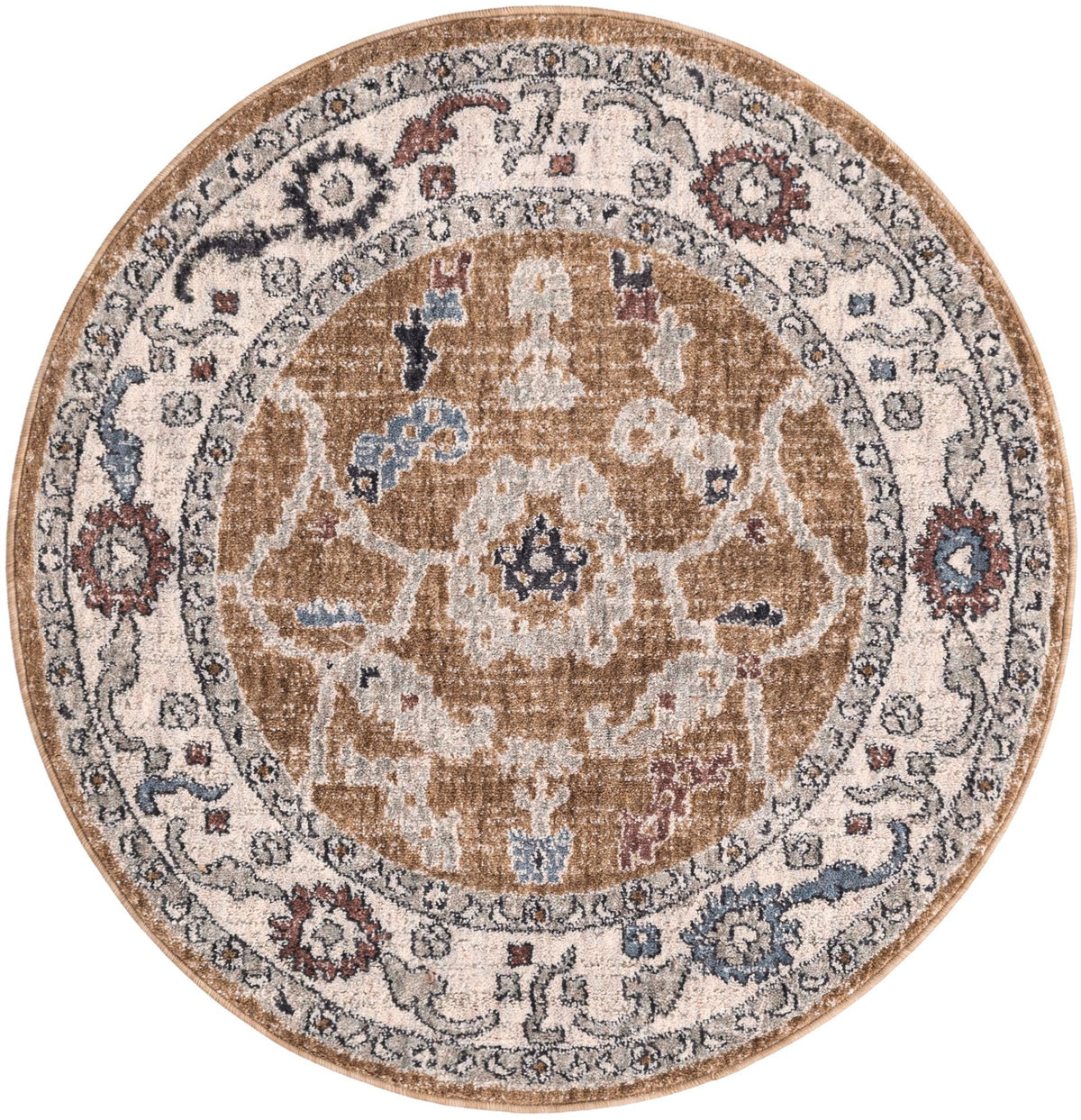Heritage Harbor Collection Area Rug -  Dockside Round Almond Beige  lifestyle 105