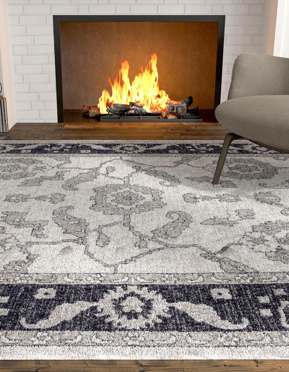Heritage Harbor Collection Area Rug -  Dockside Rectangle Ivory Gray  lifestyle 35