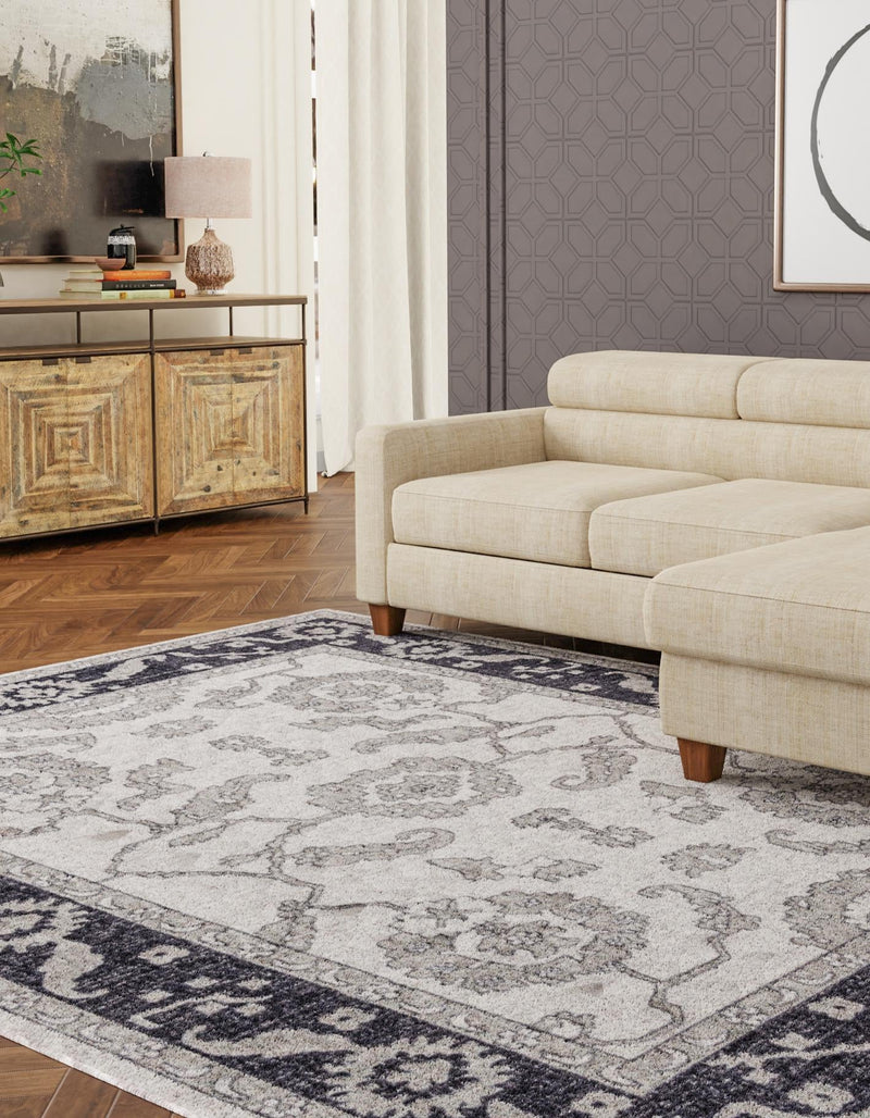 Heritage Harbor Collection Area Rug -  Dockside Rectangle Ivory Gray  lifestyle 82