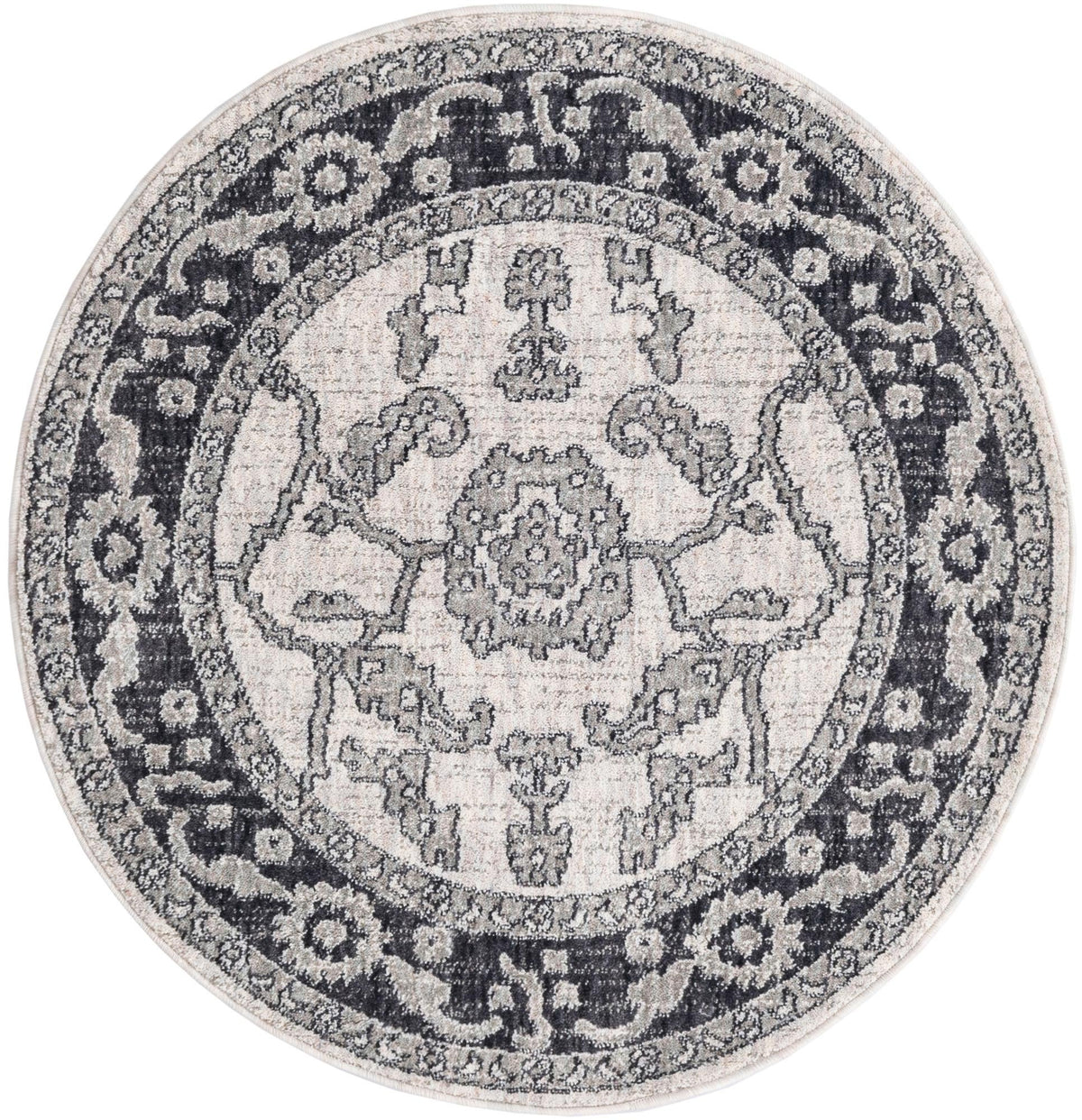 Heritage Harbor Collection Area Rug -  Dockside Round Ivory Gray  lifestyle 87