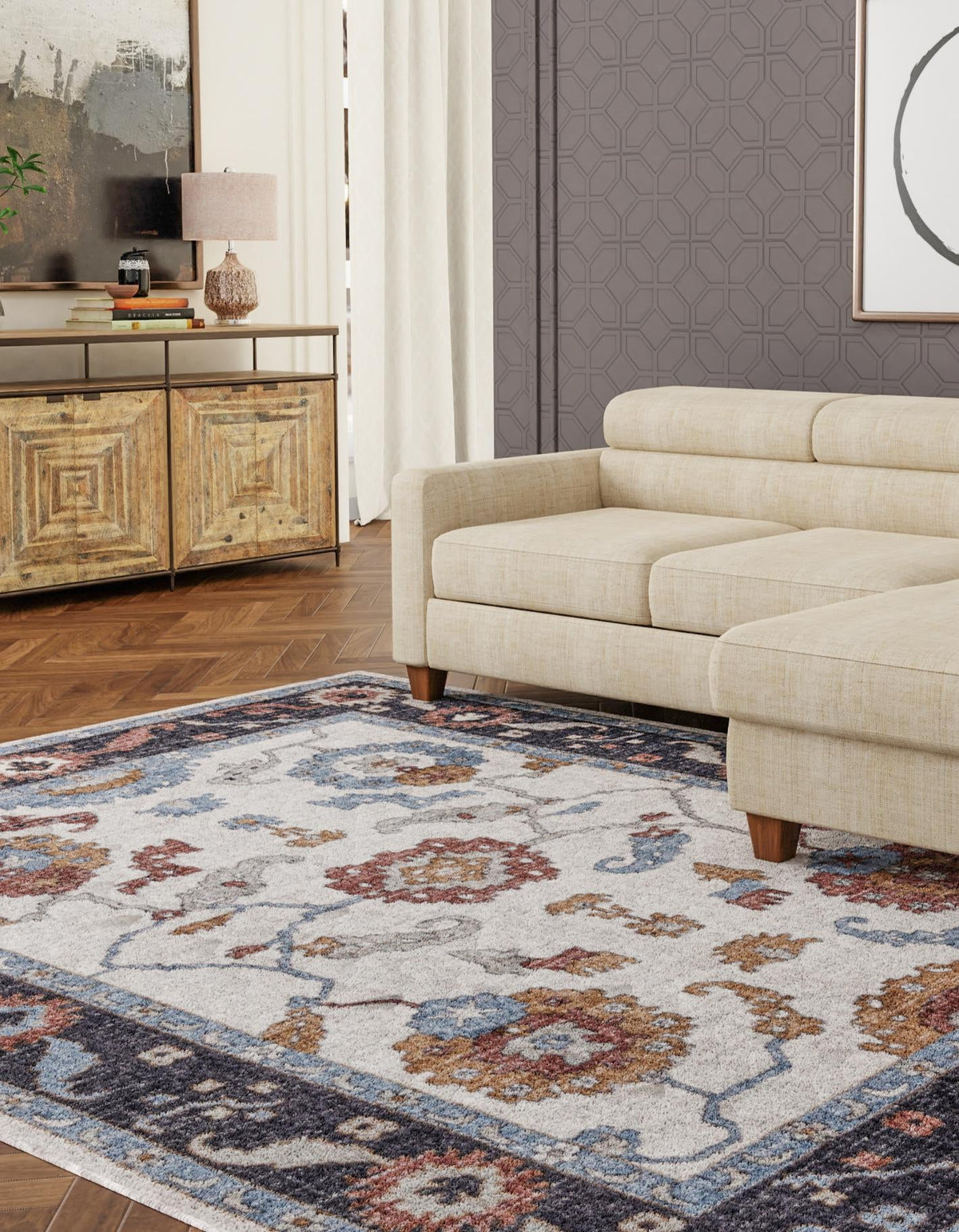 Heritage Harbor Collection Area Rug -  Dockside Rectangle Ivory  lifestyle 7
