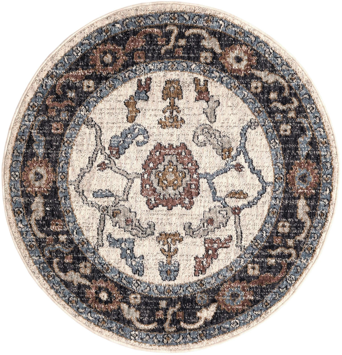 Heritage Harbor Collection Area Rug -  Dockside Round Ivory  lifestyle 111