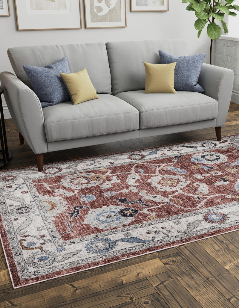 Heritage Harbor Collection Area Rug -  Dockside Rectangle Dusty Rose  lifestyle 5