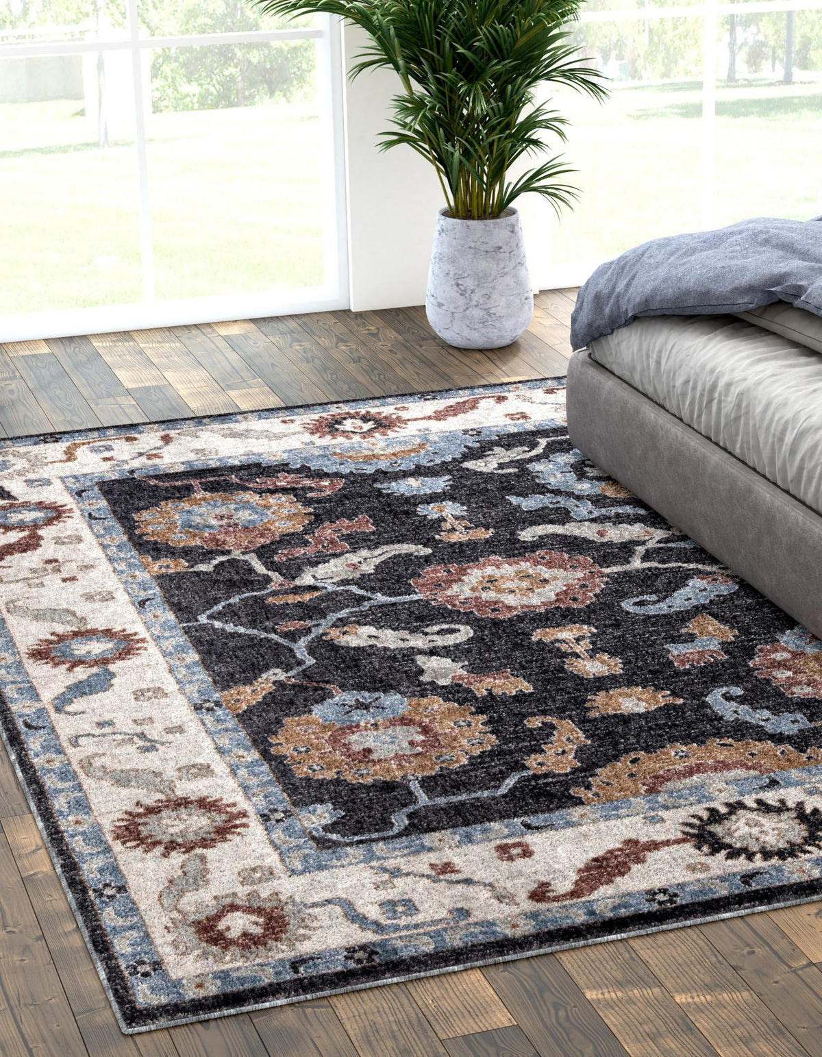 Heritage Harbor Collection Area Rug -  Dockside Rectangle Charcoal Gray  lifestyle 10