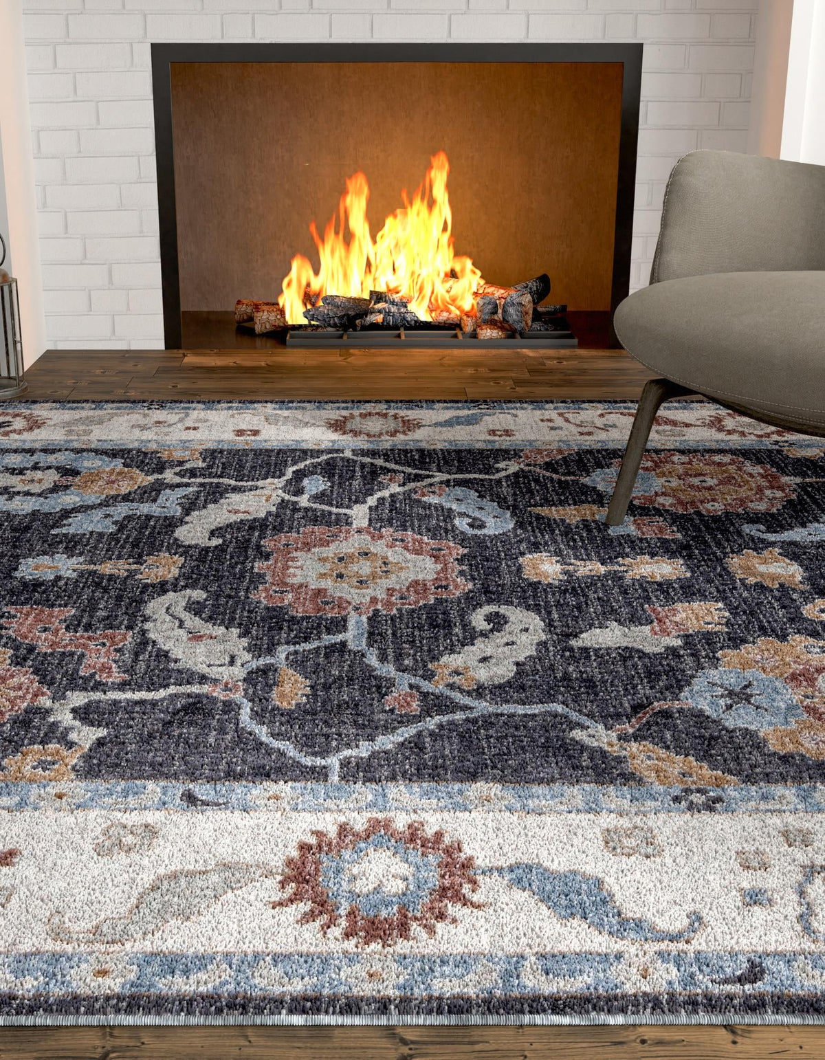 Heritage Harbor Collection Area Rug -  Dockside Rectangle Charcoal Gray  lifestyle 19