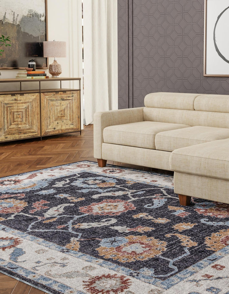 Heritage Harbor Collection Area Rug -  Dockside Rectangle Charcoal Gray  lifestyle 46