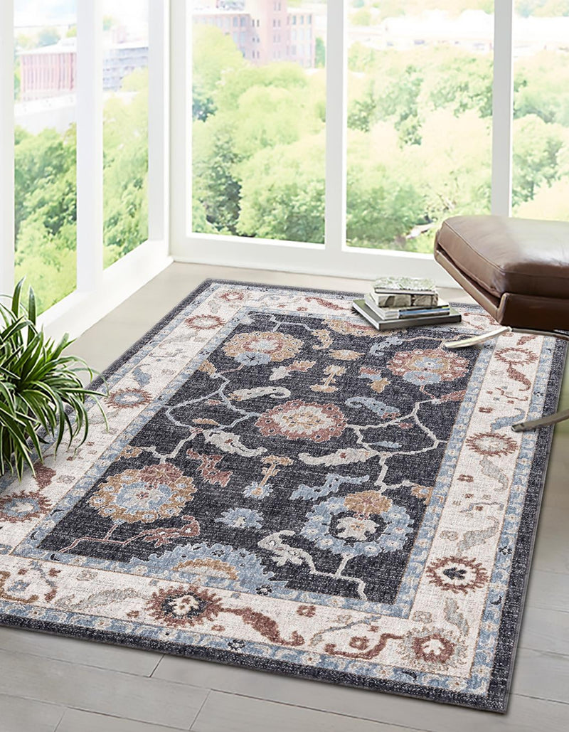 Heritage Harbor Collection Area Rug -  Dockside Rectangle Charcoal Gray  lifestyle 11