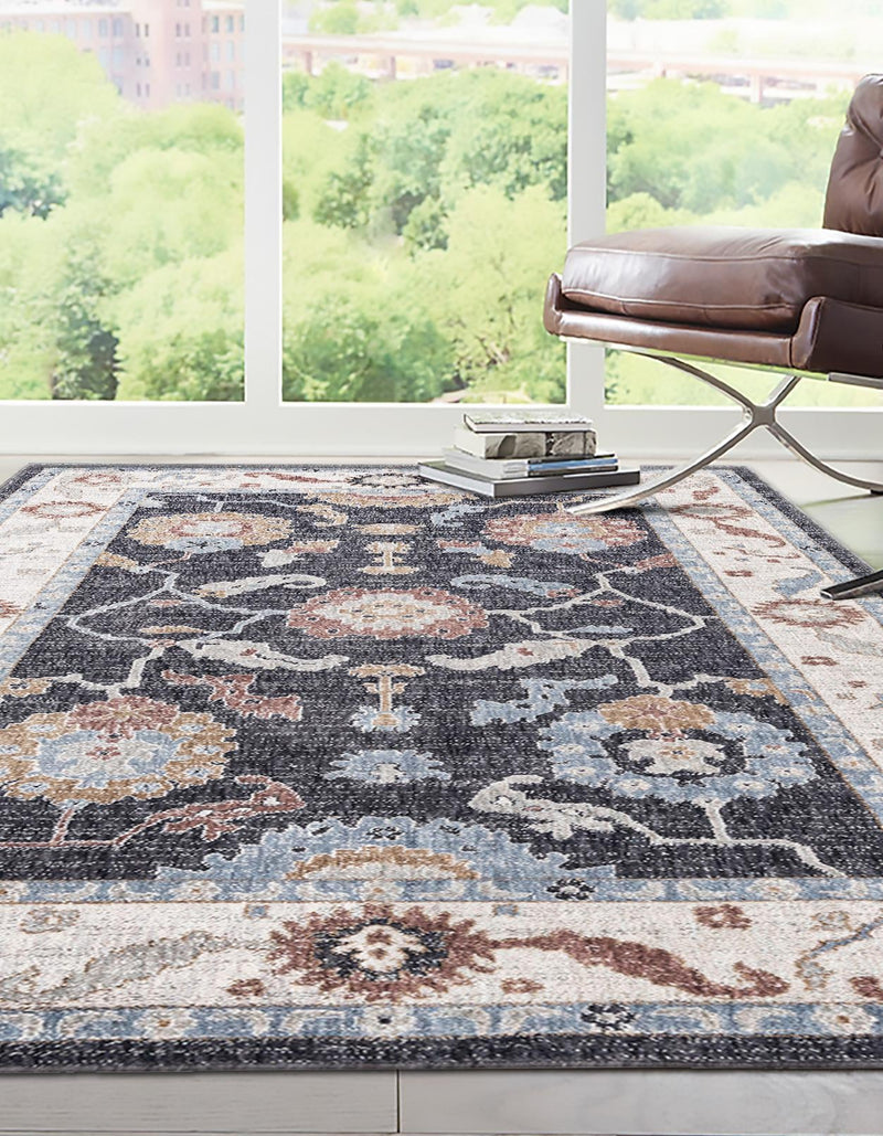 Heritage Harbor Collection Area Rug -  Dockside Rectangle Charcoal Gray  lifestyle 20