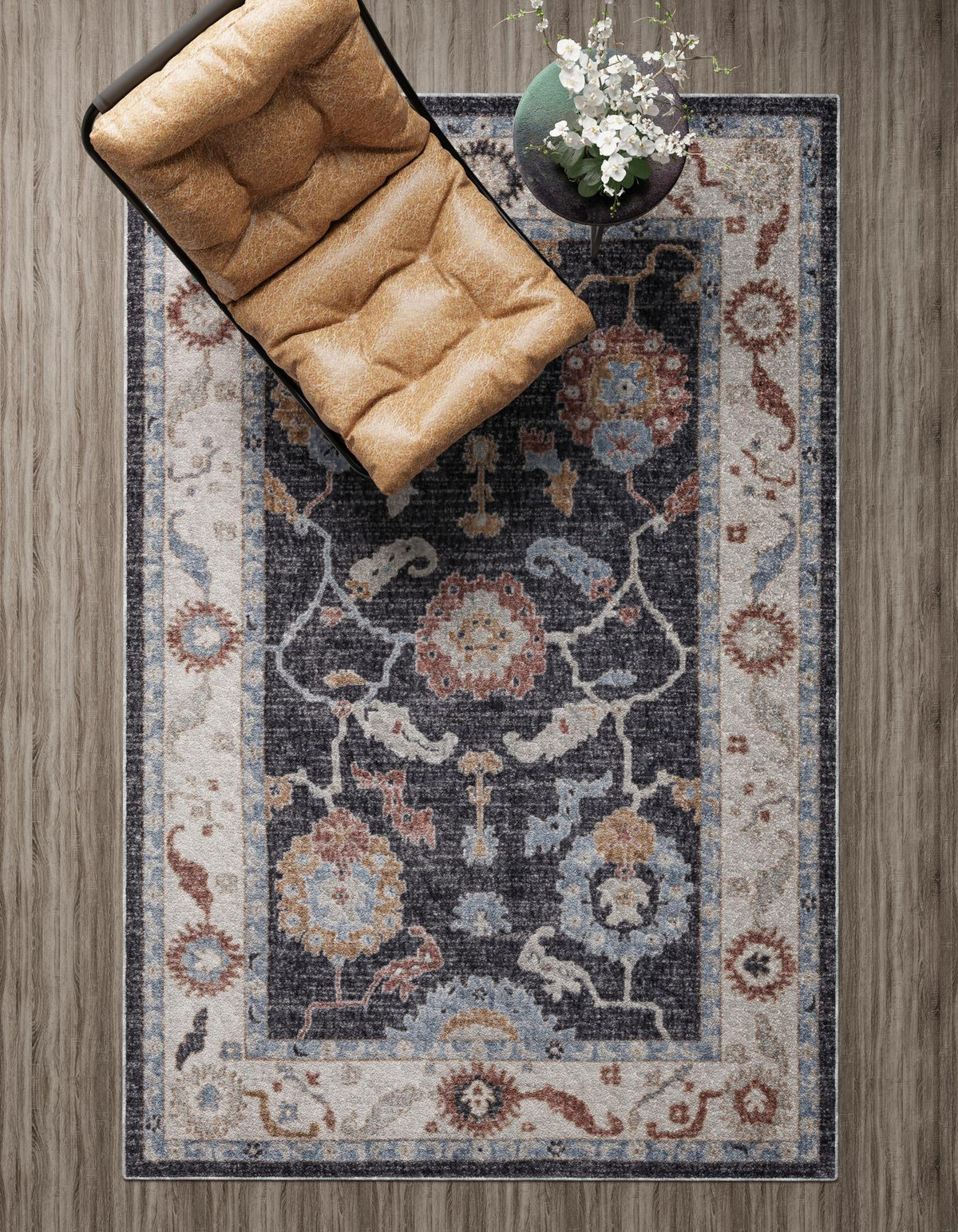 Heritage Harbor Collection Area Rug -  Dockside Rectangle Charcoal Gray  lifestyle 24