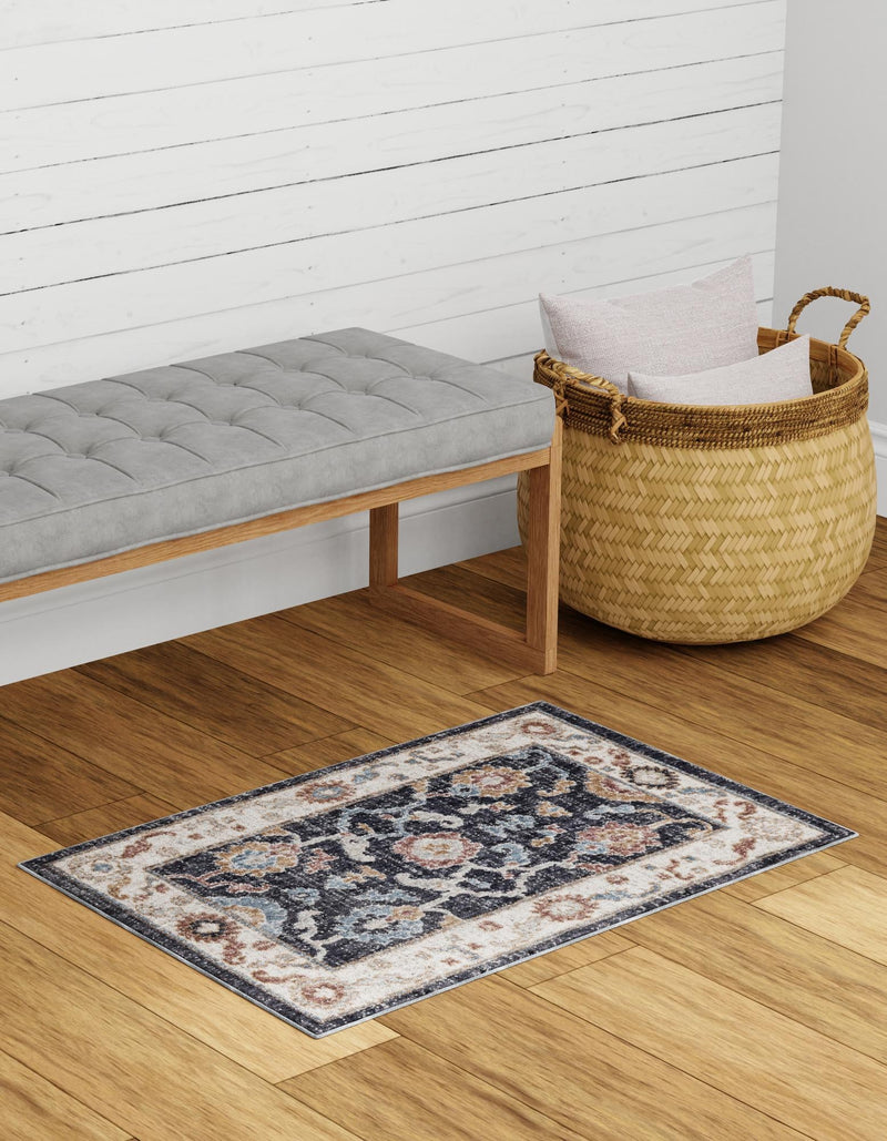 Heritage Harbor Collection Area Rug -  Dockside Rectangle Charcoal Gray  lifestyle 48