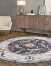 Heritage Harbor Collection Area Rug -  Dockside Round Charcoal Gray  lifestyle 233