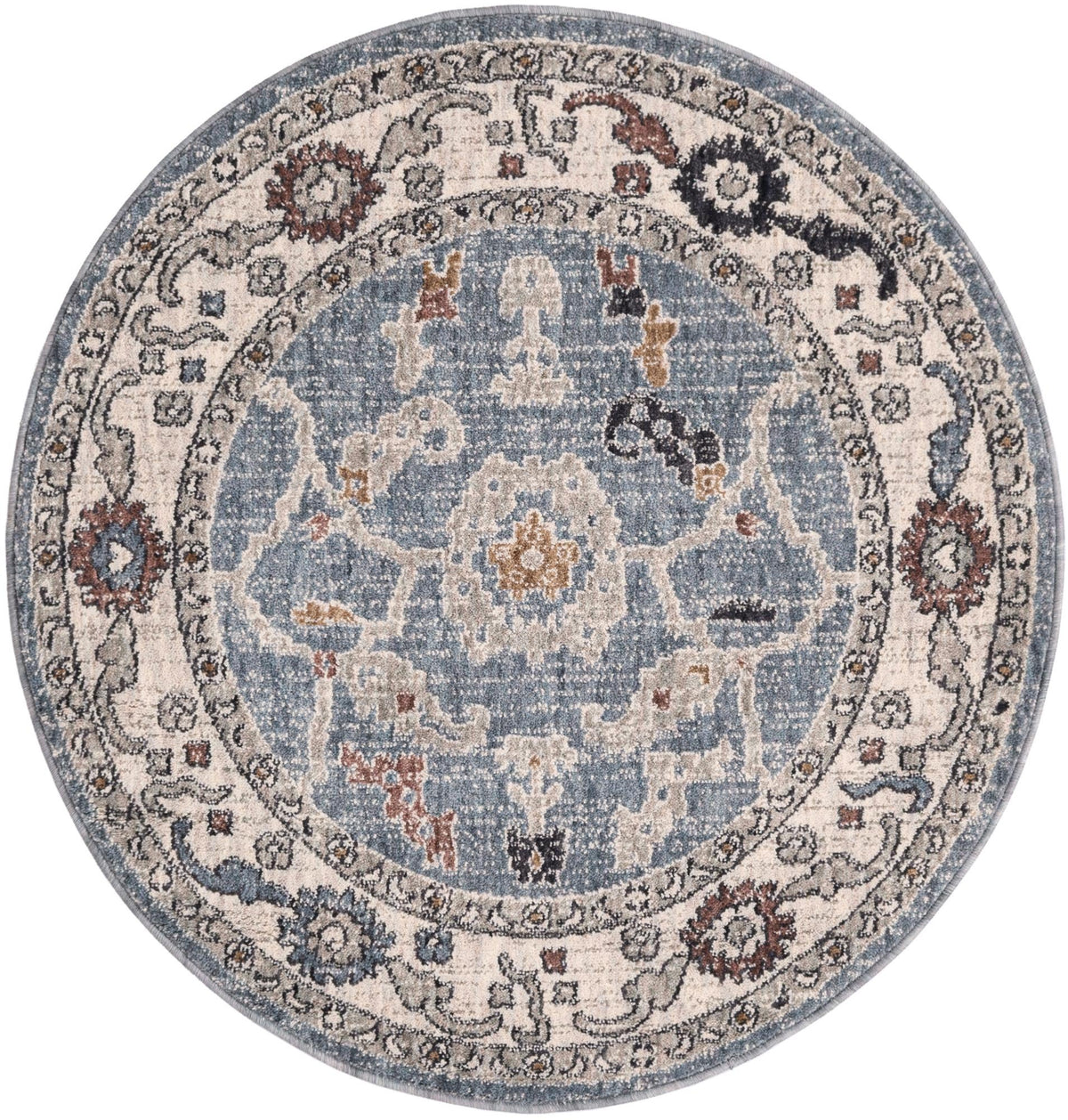 Heritage Harbor Collection Area Rug -  Dockside Round Harbor Blue  lifestyle 110