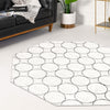 Garden Maze Retreat Collection Area Rug -  Ivyhaven Octagon White  lifestyle 125