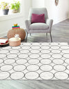 Garden Maze Retreat Collection Area Rug -  Ivyhaven Square White  lifestyle 71