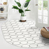 Garden Maze Retreat Collection Area Rug -  Ivyhaven Oval White  lifestyle 134