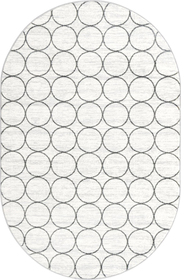 Garden Maze Retreat Collection Area Rug -  Ivyhaven Oval White  lifestyle 55
