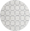 Garden Maze Retreat Collection Area Rug -  Ivyhaven Round White  lifestyle 56