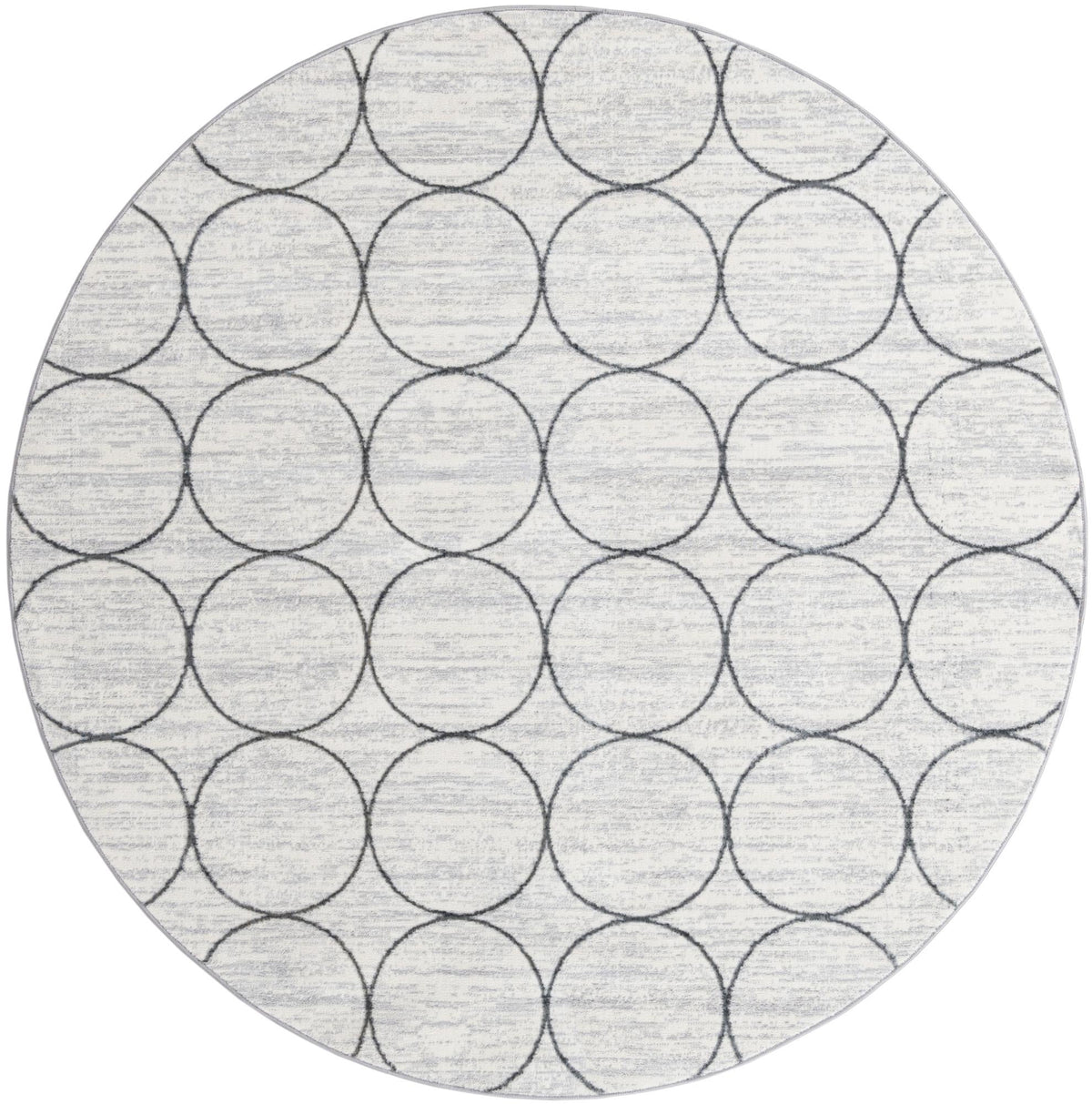 Garden Maze Retreat Collection Area Rug -  Ivyhaven Round White  lifestyle 56