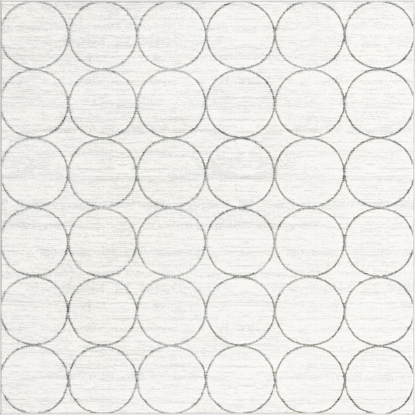 Garden Maze Retreat Collection Area Rug -  Ivyhaven Square White  lifestyle 57