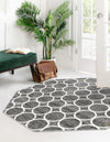 Garden Maze Retreat Collection Area Rug -  Ivyhaven Octagon Gray  lifestyle 78