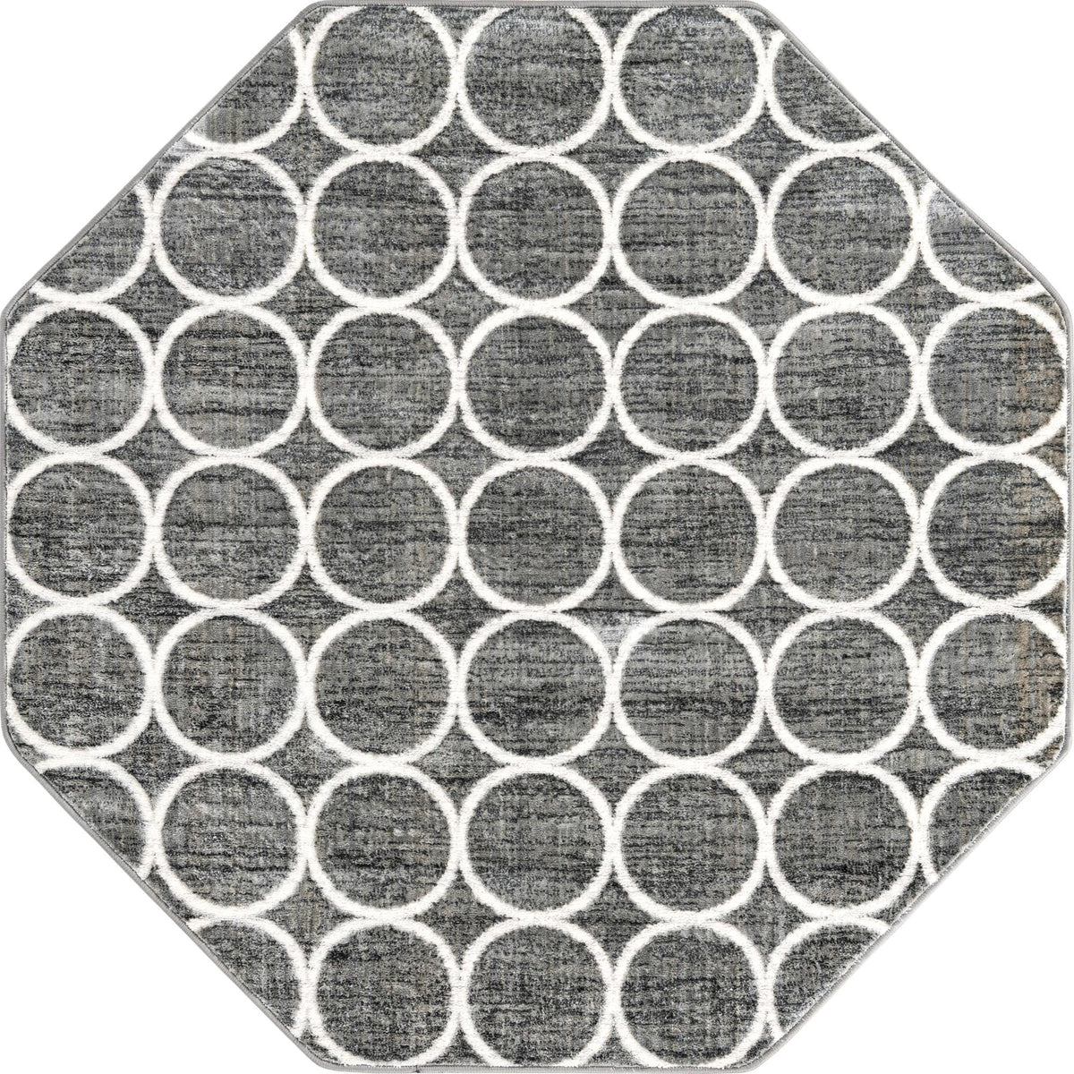 Garden Maze Retreat Collection Area Rug -  Ivyhaven Octagon Gray  lifestyle 55