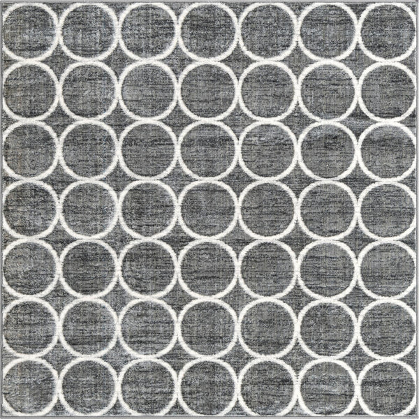 Garden Maze Retreat Collection Area Rug -  Ivyhaven Square Gray  lifestyle 59